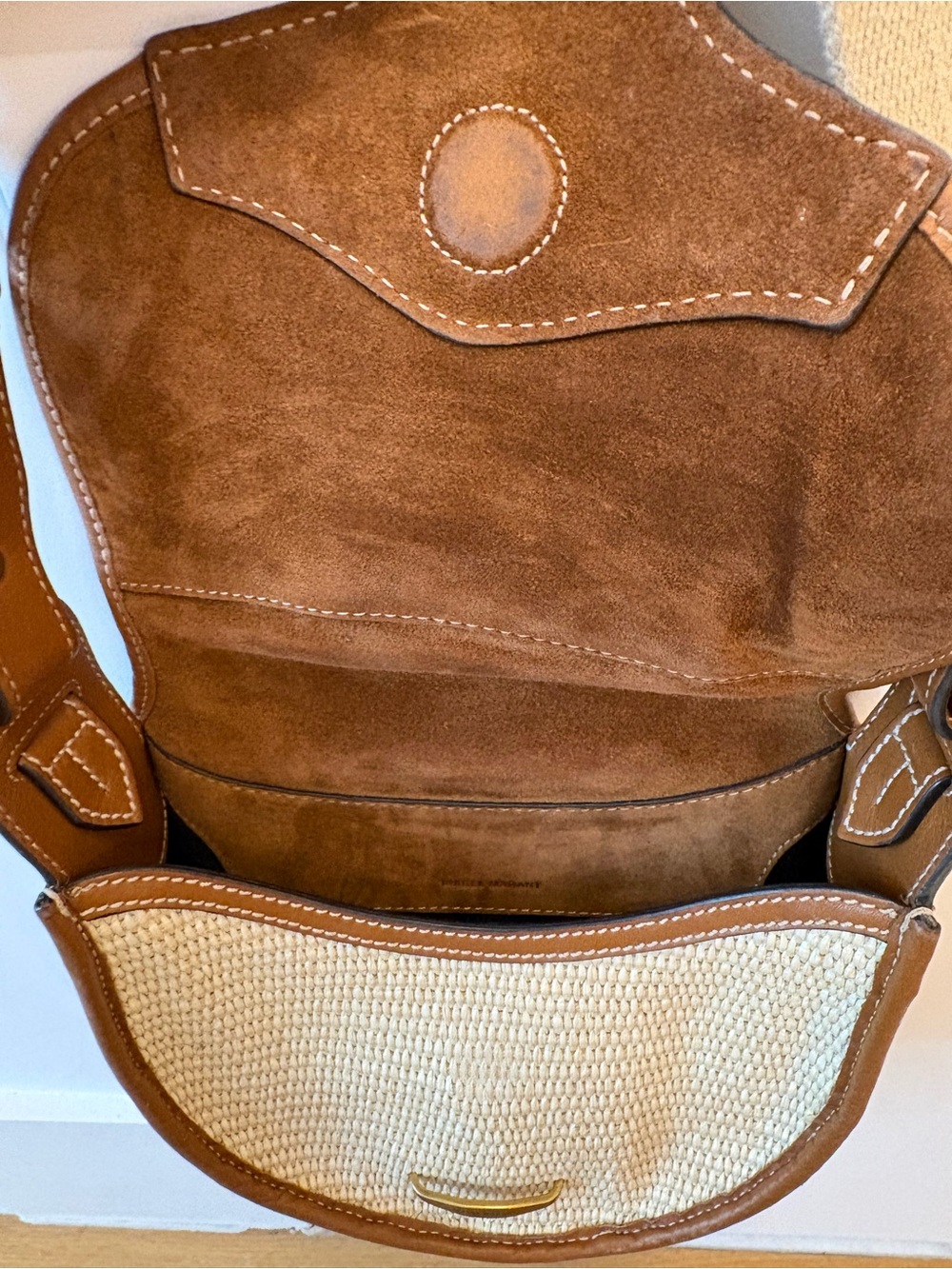 Isabel Marant Natural Straw Crossbody with Tan Leather Trim - Picture 3 of 3
